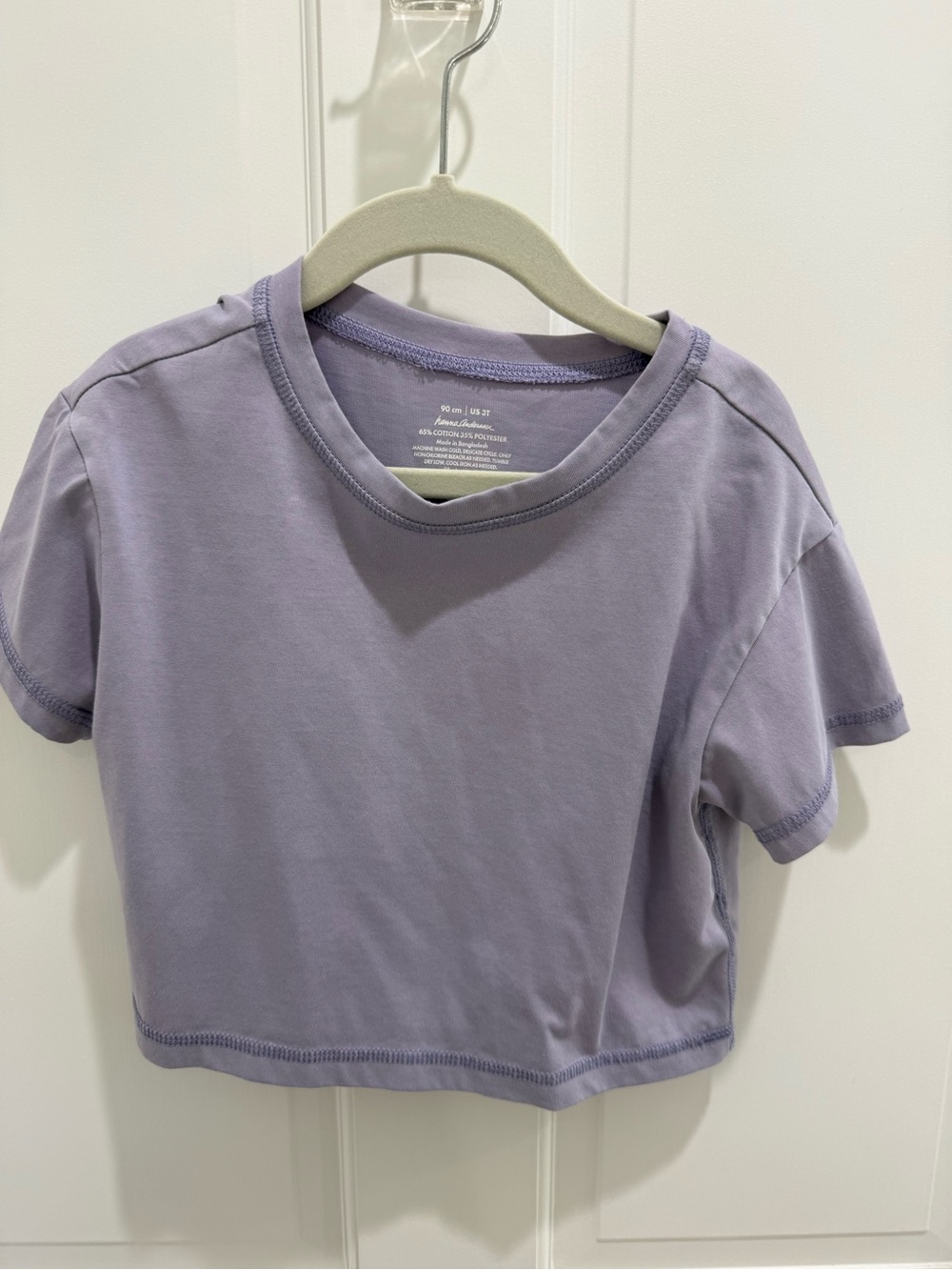 Hanna Andersson Actuve made to Cool Lavender Cropped Tee - Light Purple 3T
